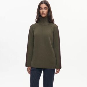 NWT Kotn Women's Farah Turtleneck Olive/Coffee Bean XL